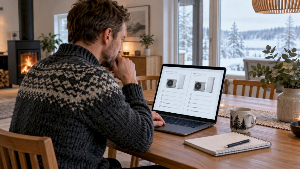 Ilma-vesilämpöpumpputarjousten vertailussa tarkistetaan pakkasteho, hyötysuhde ja asennuksen sisältö